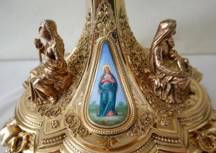Ornate French Antique Gothic Silver Monstrance